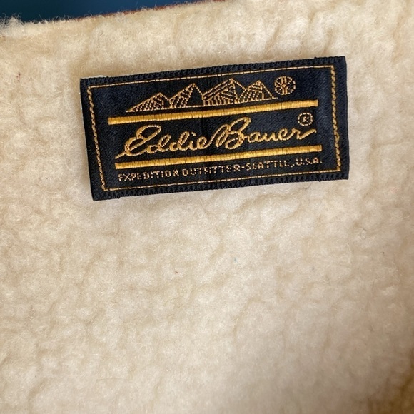 Eddie Bauer Vintage leather shearling winter tall boots wedge heel Sz 9 Rust - Picture 13 of 17